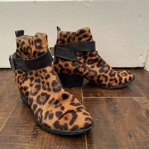 Vivienne Westwood Anglomania leopard skin calf skin ankle boots Size EU 36 US 6